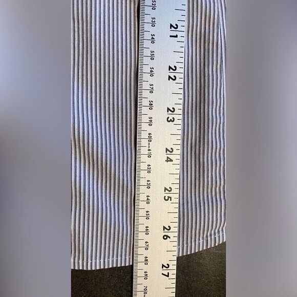 Worthington Blouse Women’s 16 Blue White Stripes Cotton Blend Stretch Preppy - Picture 4 of 6